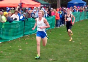 John Wold moves away from Alex Baker to win the 2A state race.